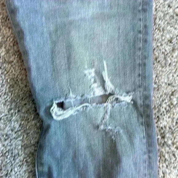 🎆Agolde Slim Fit Bedford Jean grey wash with distressing size 32 30 straight leg - Picture 8 of 12